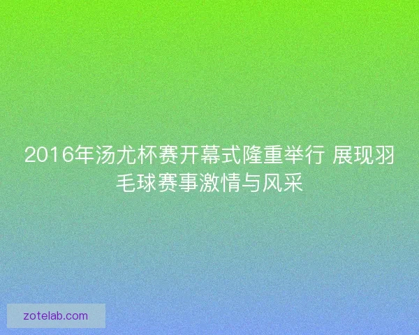2016年汤尤杯赛开幕式隆重举行 展现羽毛球赛事激情与风采